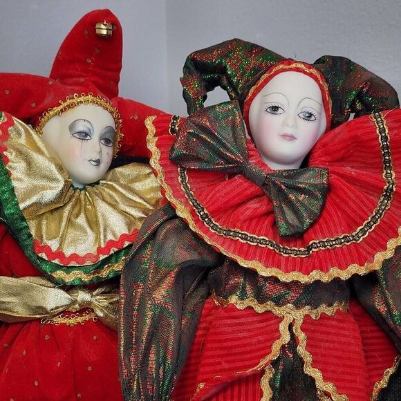 8 varieties jester and other type porcelain dolls - Picture 8 of 12
